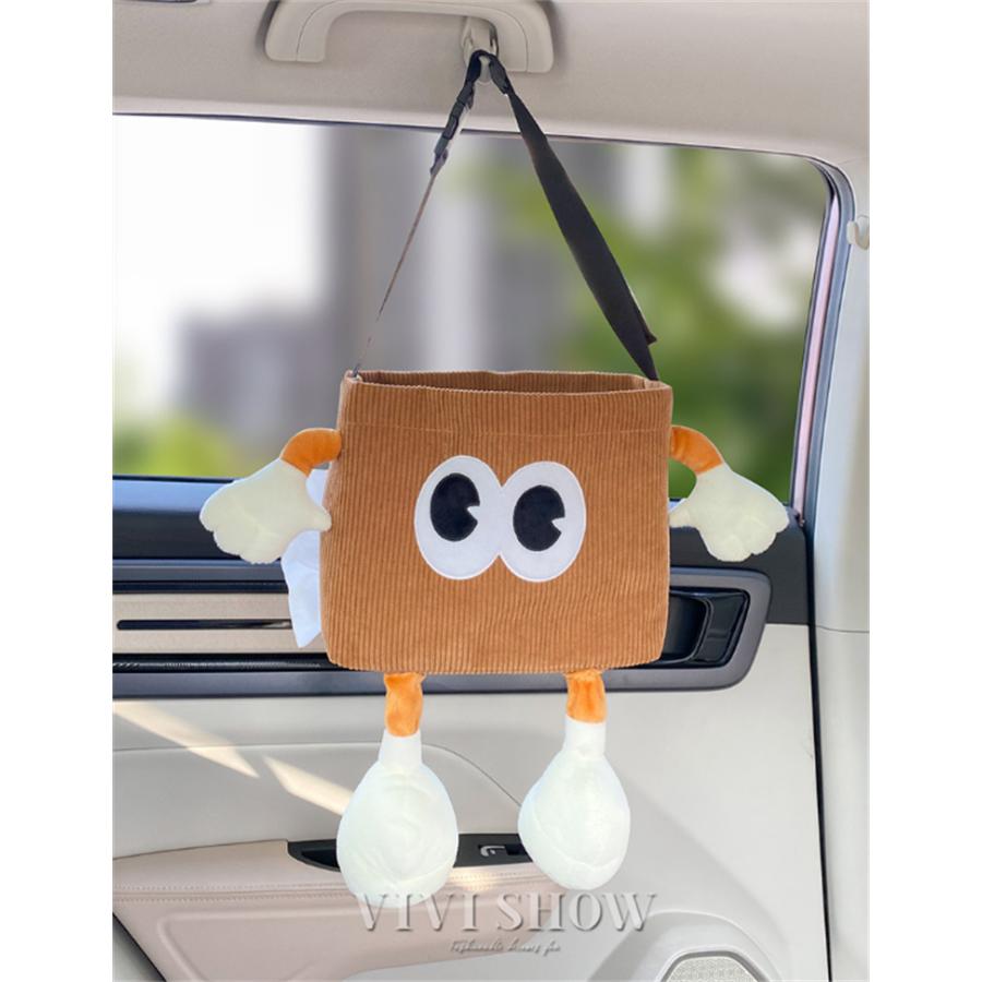 車 ゴミ箱 カー用品 車内 ティッシュケース 収納ボックス 2WAY シート
