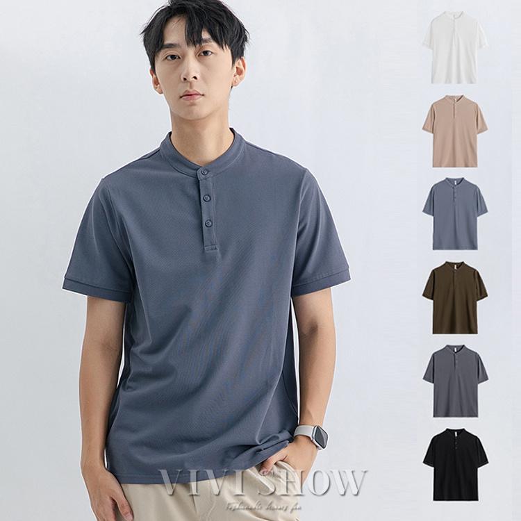 COYSEIO 半袖 Tシャツ ヘンリーネック グレー COYSEIO 半袖 Tシャツ ヘンリーネック グレー COYSEIO 半袖 Tシャツ