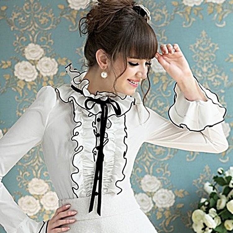 姫系 メイド服 ブラウス レディース ゴスロリ ゴシック フリルシャツ