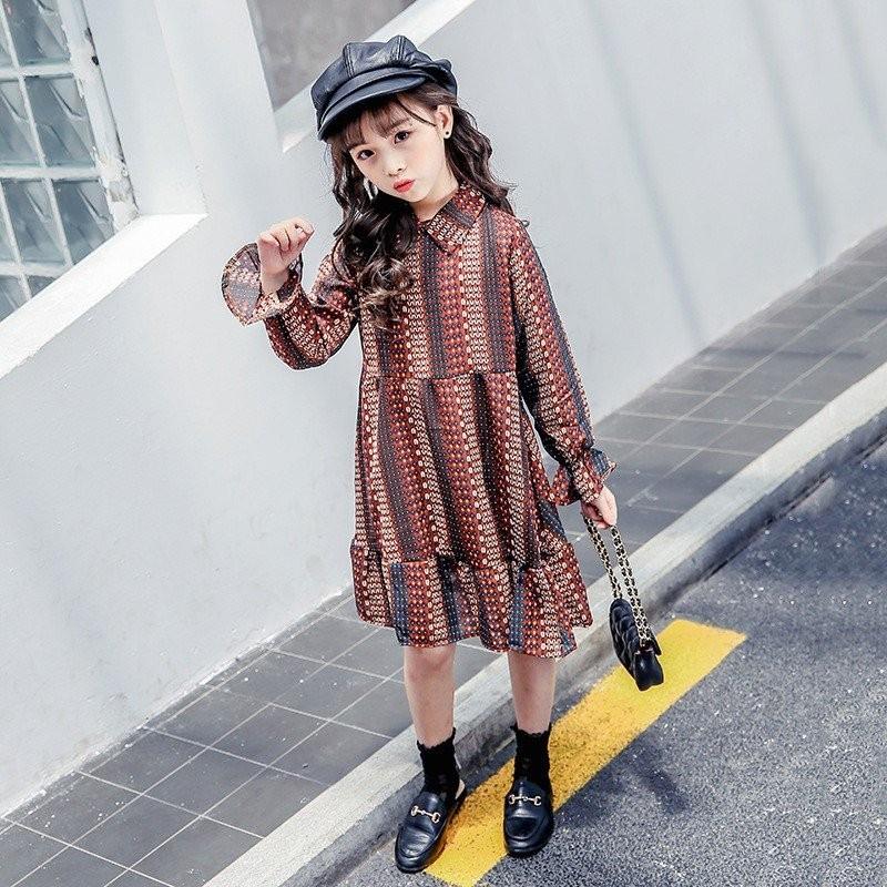 送料無料 ワンピース＋ニットベスト 2点セット 長袖ワンピース 花柄