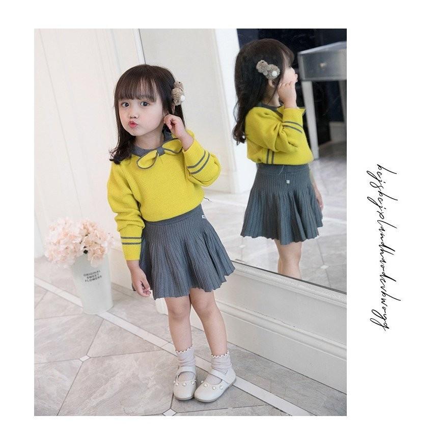 子供服 ニット 2点セット カーディガン+スカート 女の子 子ども服