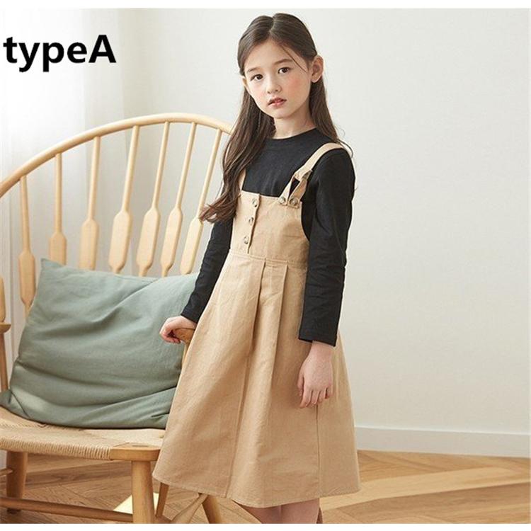 子供服 ワンピース キッズ 長袖 子供ドレス dress 女の子 秋着 2点