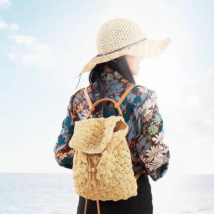 レディース かごバッグ リュック ストローバック 森ガール 内張り付き