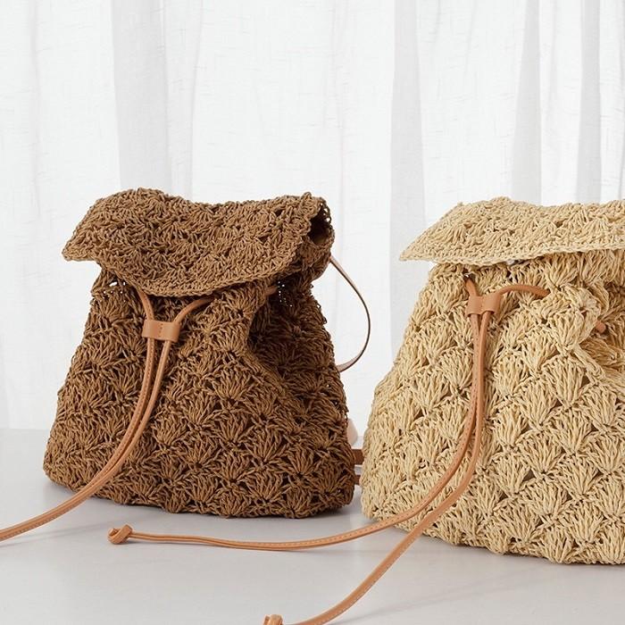 レディース かごバッグ リュック ストローバック 森ガール 内張り付き