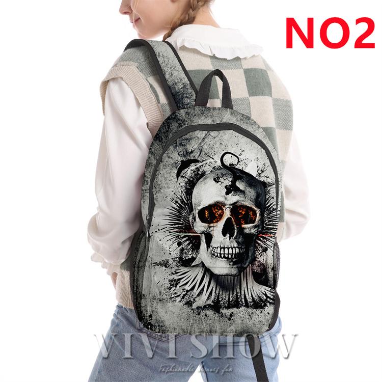 ユニセックス ドクロ スカルデザイン 大容量 リュックサック 通学