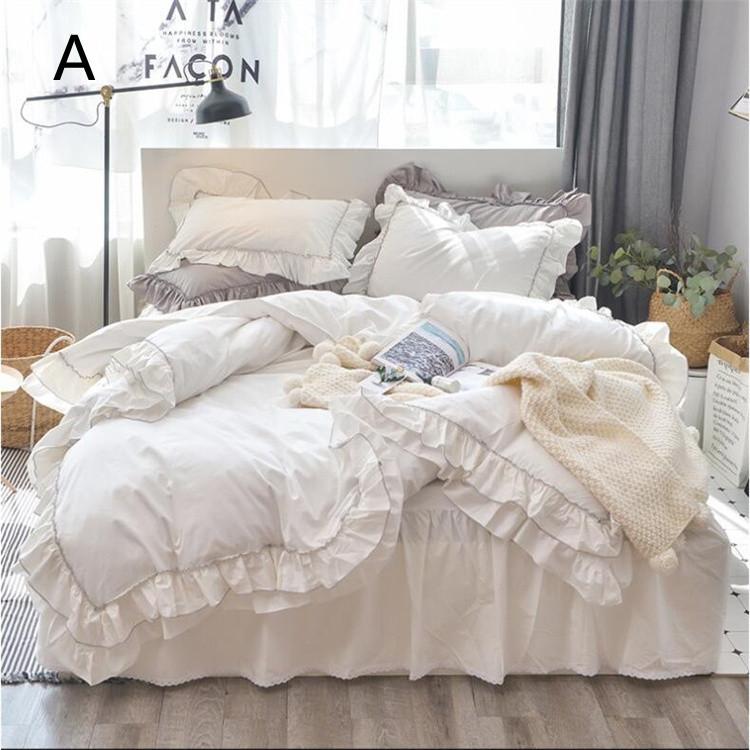 ベッドスカート 綿 ロマンティック ベッドコーデ 寝室 布団カバー