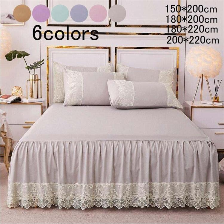 ベッドスカート レース 姫系 柔らかい ベッド用品 寝具 可愛い 枕カバー シーツカバー ベッドカバー 無地 北欧風 四季通用 ベッドスプレッド 敷きパッド 北欧風 Qj5412 Vivishow 通販 Yahoo ショッピング