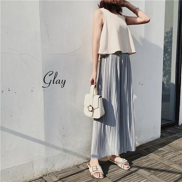 レディース シフォンプリーツ パンツ aquagarage シフォンプリーツワイドパンツ レディース 春 夏 M L