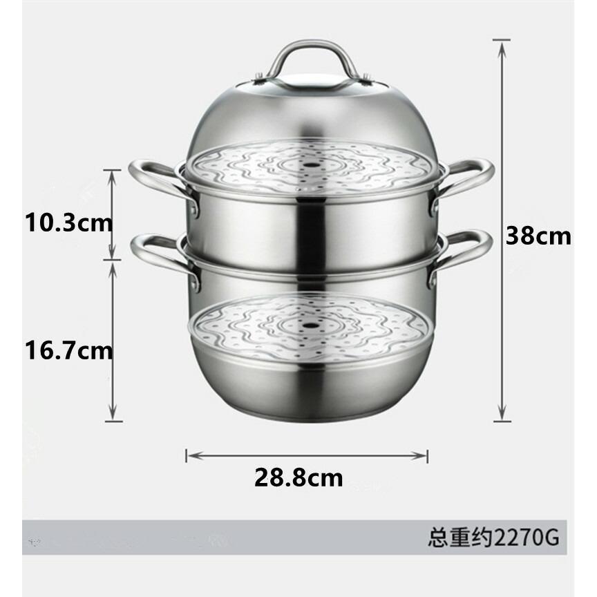 ステンレス蒸し器 蒸し器 蒸しもの鍋 ステンレス半寸胴鍋 IH対応 3段