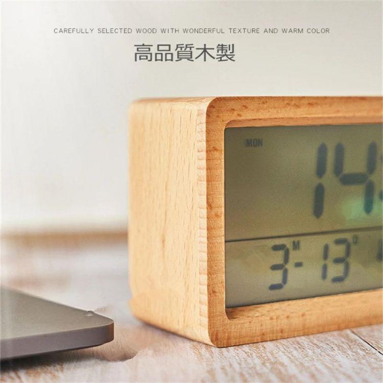 NHK時計 置時計 木目調 目覚まし時計 置き時計 デジタル おしゃれ 木目調 LED表示 大画面