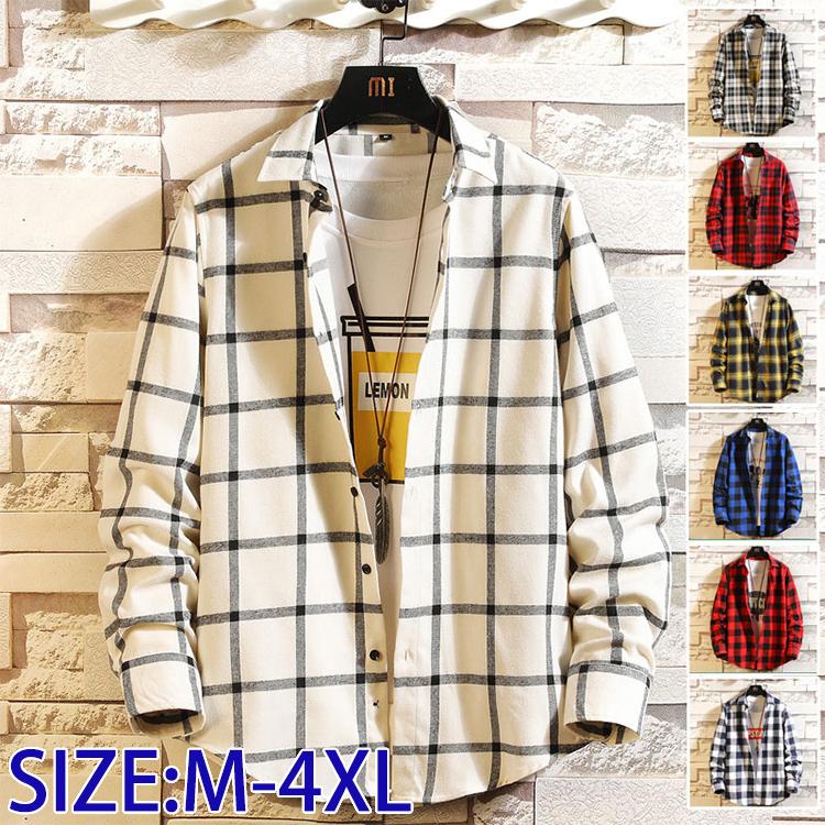 シャツ メンズ チェック柄 ネルシャツ トップス カジュアルシャツ 長袖