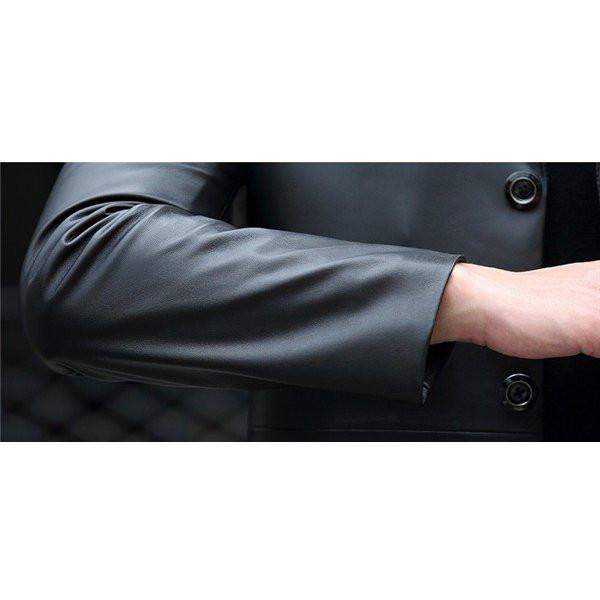 SALE 本革 レザー チェスターコート ジャケット メンズ スタイリッシュ