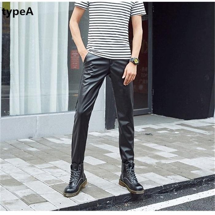 SALE フェイクレザーパンツ 革パンツ メンズ 皮パン スキニー 美脚