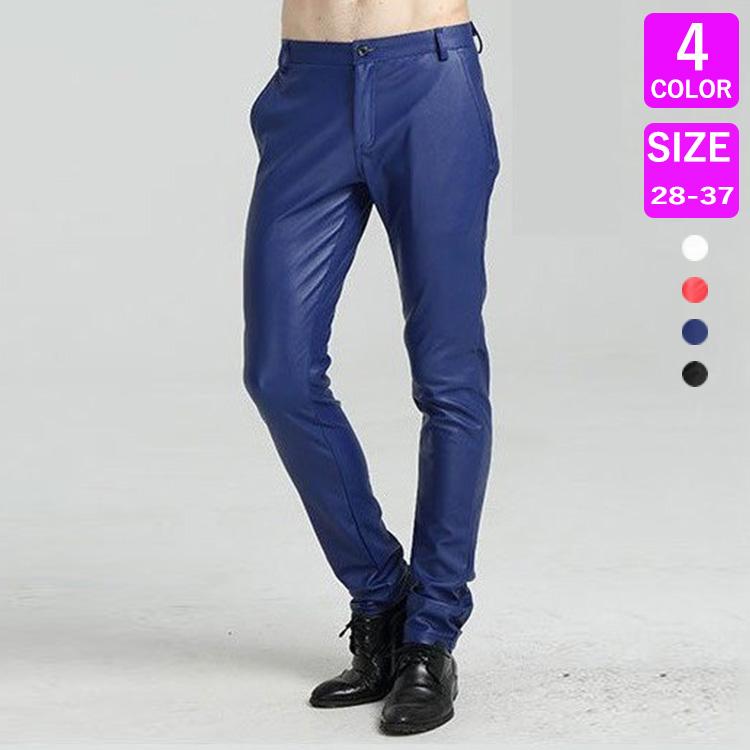 SALE フェイクレザーパンツ 革パンツ メンズ 男性 皮パン SALE フェイクレザーパンツ 革パンツ メンズ 男性 皮パン