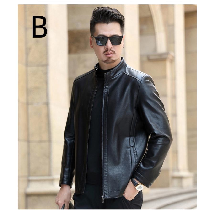 SALE 本革 レザー コート メンズ スタンドカラージャケット