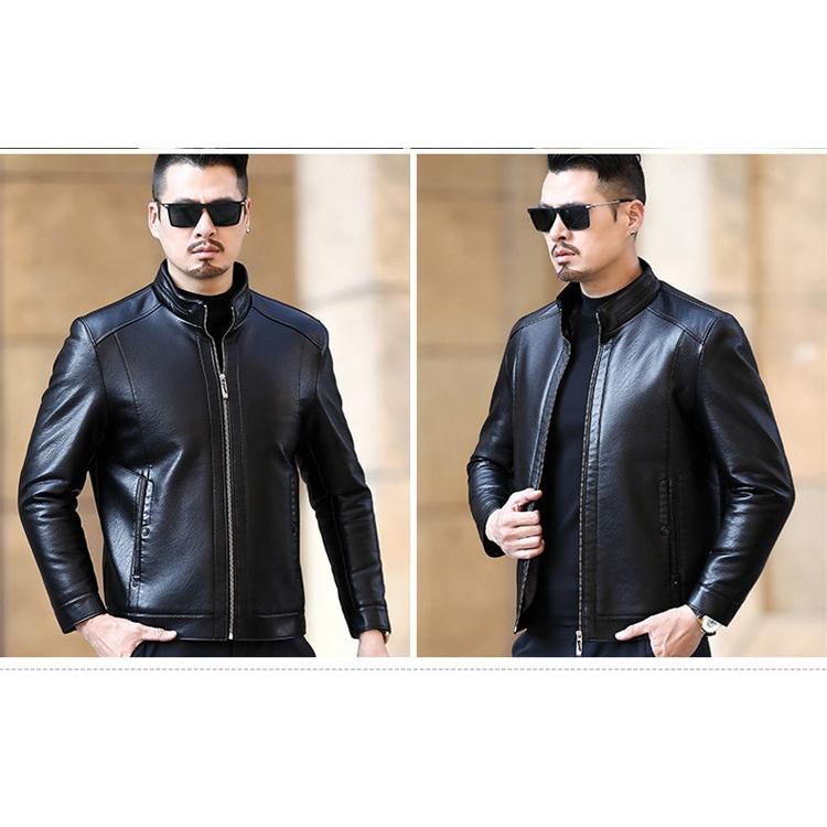 ブラックレザーハーフコートスタンドカラー 有名メーカー レザーコート メンズ ハーフコート 革コート スタンド
