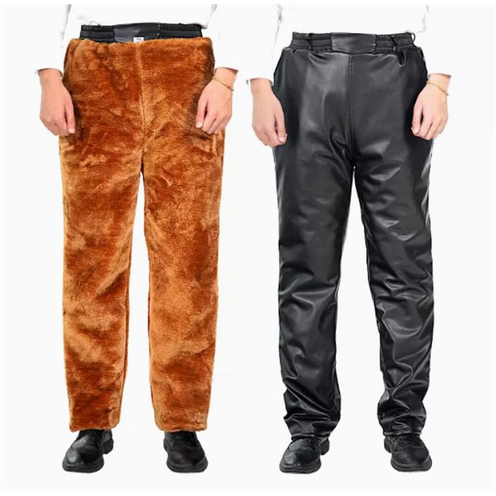 SALE 裏起毛 フェイクレザーパンツ 革パンツ メンズ 皮パン ズボン