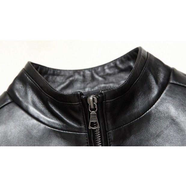 SALE 本革 レザー ジャケット メンズ シングルライダース ハーフ