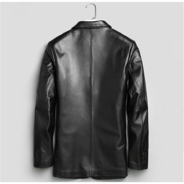 SALE 本革 テーラードジャケット メンズ ラム皮 シングル コート 通勤