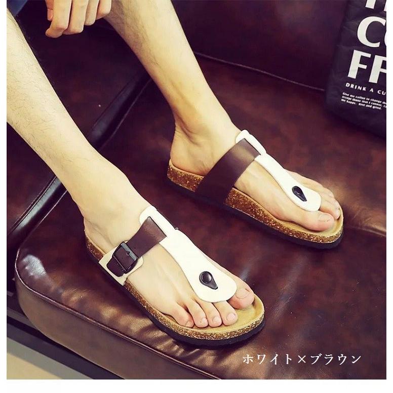 美品⭐︎ SLIPPER ビーチサンダル 白×ブラウン⭐︎メンズサイズ9 SNS人気 メンズサンダル ビーチサンダル 厚底サンダル 軟木 サマー