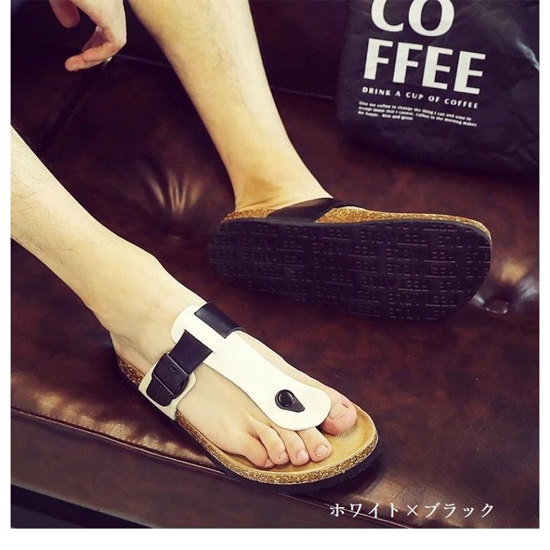 美品⭐︎ SLIPPER ビーチサンダル 白×ブラウン⭐︎メンズサイズ9 SNS人気 メンズサンダル ビーチサンダル 厚底サンダル 軟木 サマー