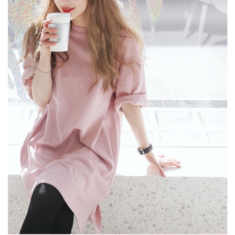 サイドスリット ビッグシルエット Tシャツ ワンピース カットソー