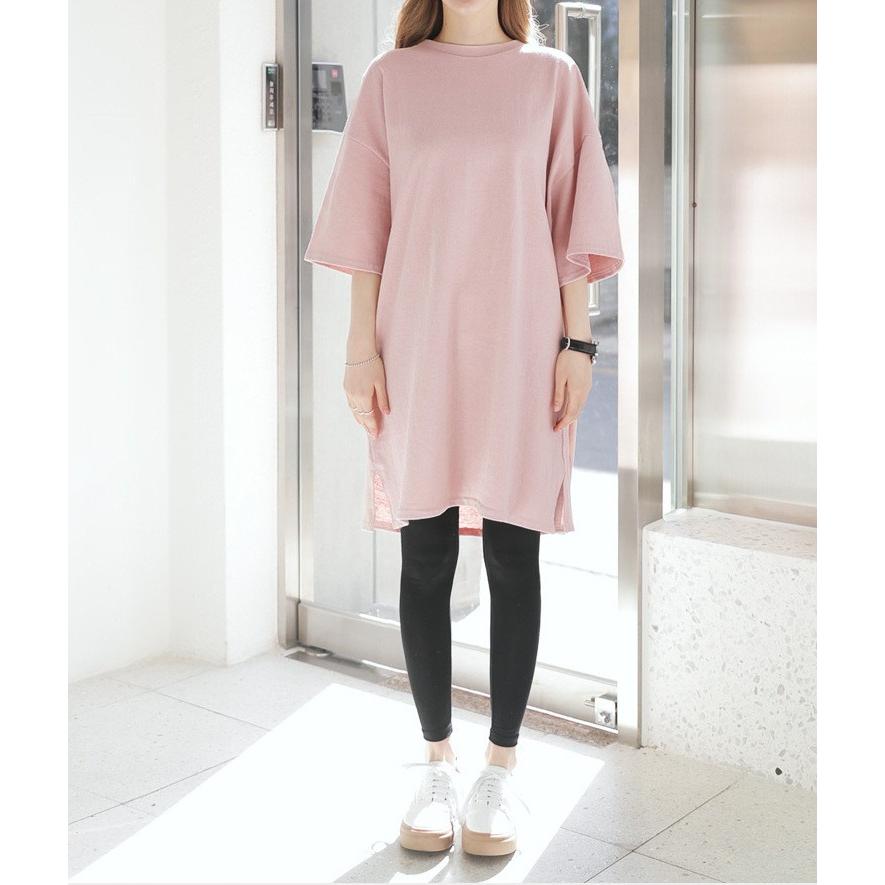 サイドスリット ビッグシルエット Tシャツ ワンピース カットソー