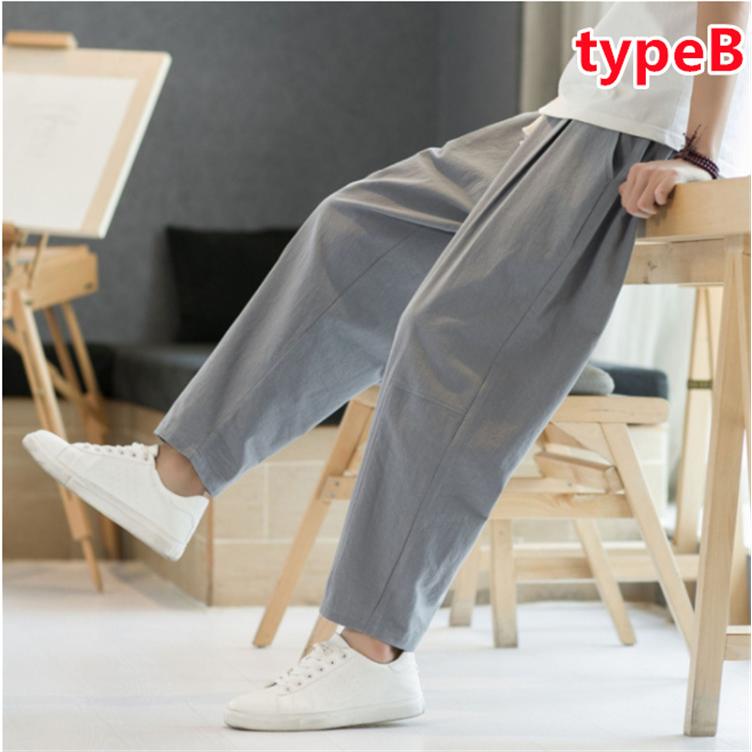 ワイドパンツ メンズ 麻パンツ リネンパンツ サルエルパンツ パンツ 九