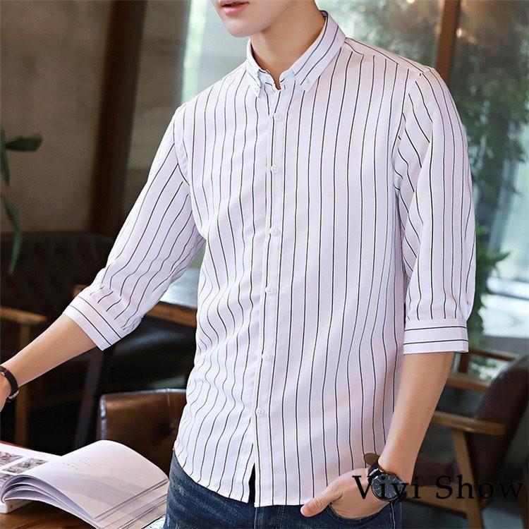 42！極美品 仏製 Charvet ボタンダウンシャツ ドレスシャツ ストライプ 開襟シャツ ストライプシャツ ボタンダウンシャツ メンズ 七分袖