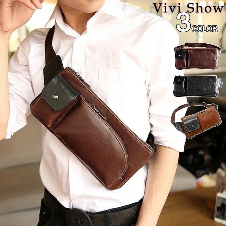 ボディバッグ ショルダーバッグ 革バッグ メンズ 斜めがけ ワンショルダー ウエストポーチ カジュアル 旅行 交換無料