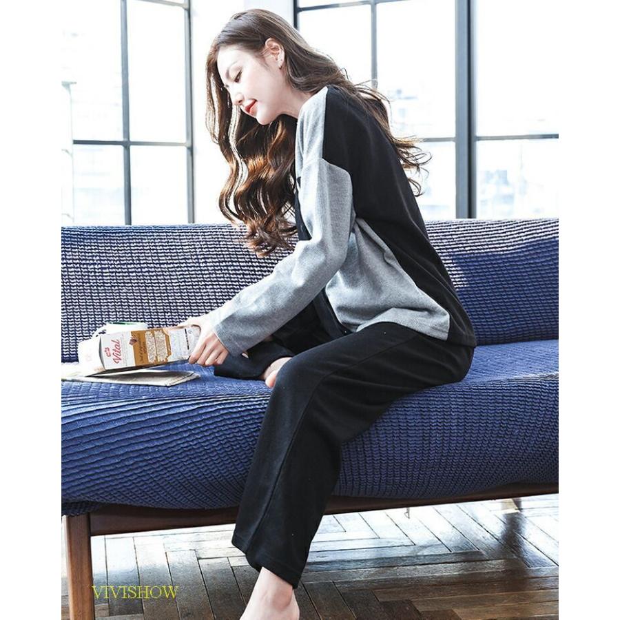 ルームウェア レディース パジャマ トップ&パンツ 2点セット 外出 部屋