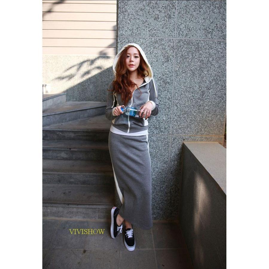 セットアップ パーカー レディース スカート ロング丈スカート