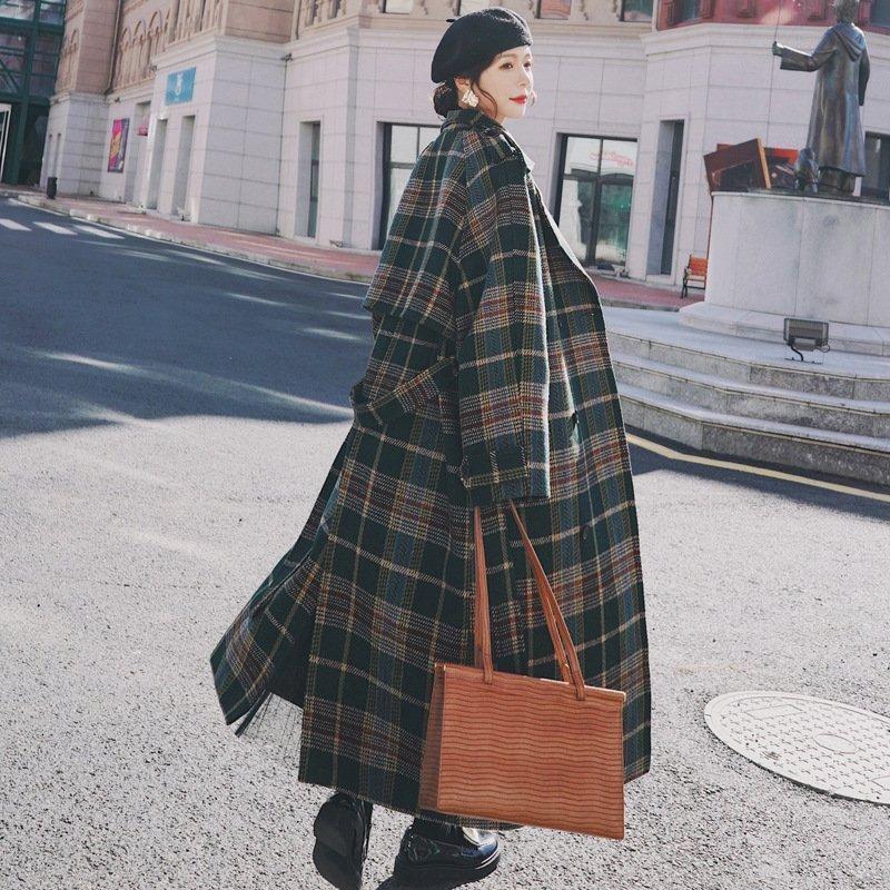 ロングコート コート レディース アウター チェック柄 ゆったり 着痩せ