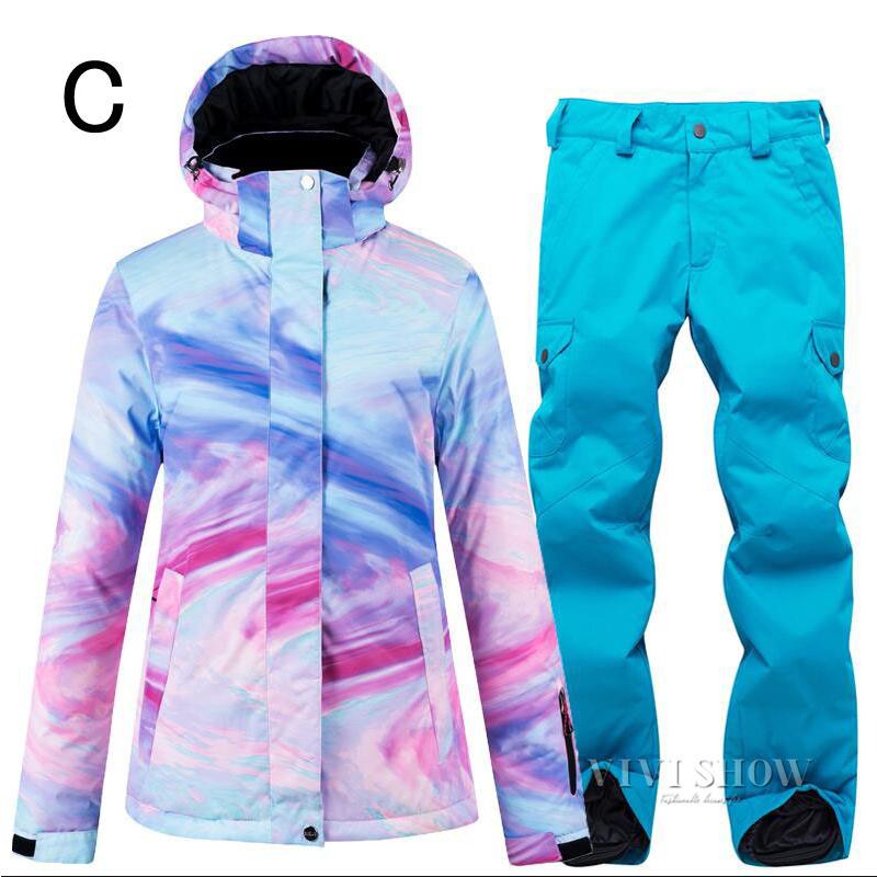 レディース スノーボードウェア スキーウェア 上下セット ジャケット