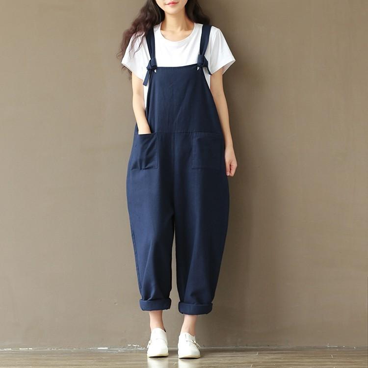 レディース ゆるサロペット 森ガール サルエル オールインワン