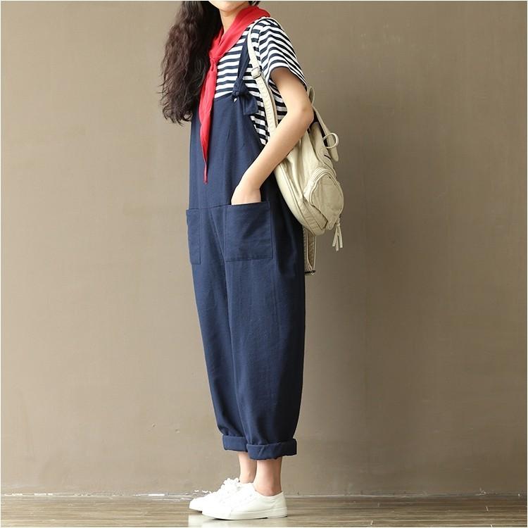 レディース ゆるサロペット 森ガール サルエル オールインワン