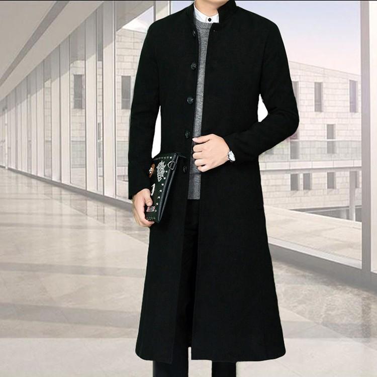 チェスターコート ロング丈 メンズ 男性用 スリム 立ち襟 ファッション