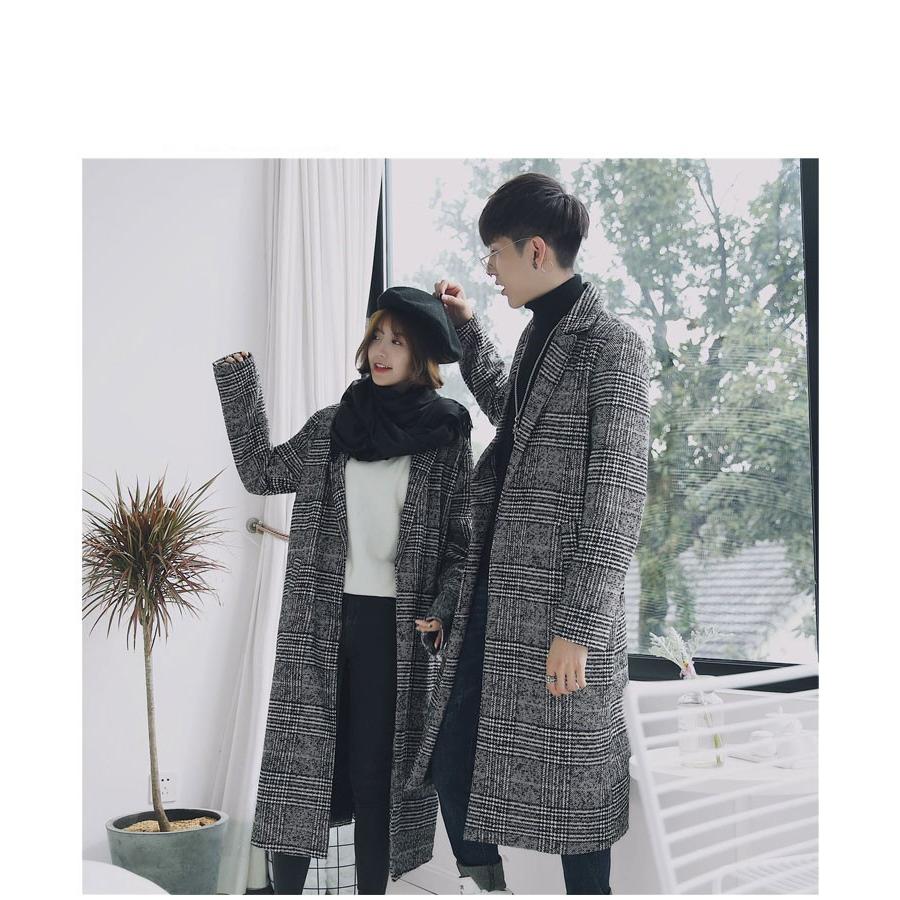 チェスターコート メンズ ロング丈 千鳥柄 チェック柄 春秋冬