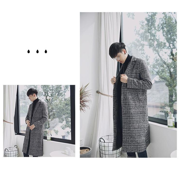 チェスターコート メンズ ロング丈 千鳥柄 チェック柄 春秋冬