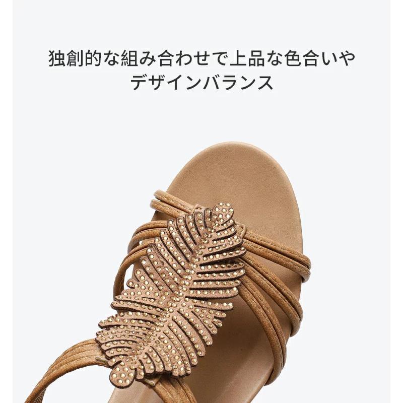 サンダル レディース 脚 ウェッジソール ヒール 厚底 オフィス 歩き 