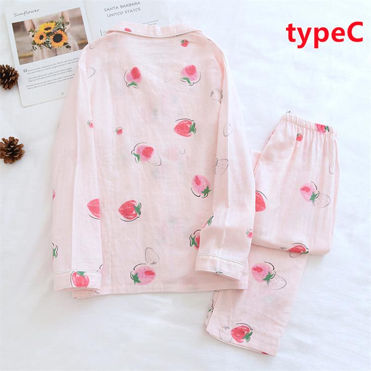 ルームウェア パジャマ レディース 2color 綿100% ダブルガーゼ 二重