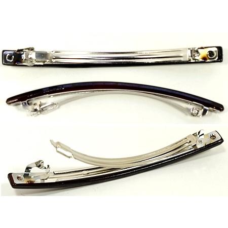 フランス製 バレッタ スリムロング 10.5cm シンプル ワイド 髪留め