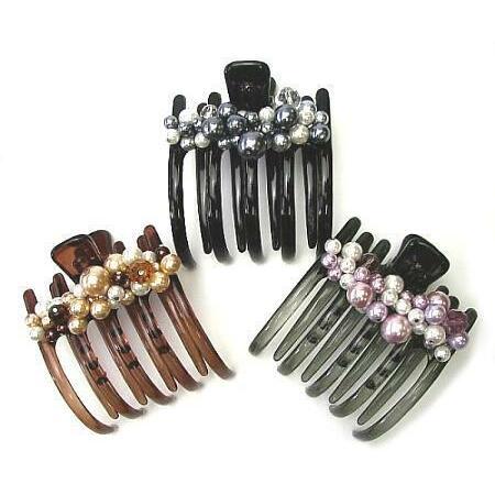 ヘアクリップ パール サイド バンスクリップ くまで ヘアアクセサリー