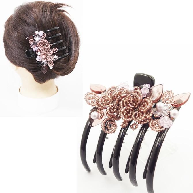 ヘアクリップ 大 ビーズ パール フローラ パープル ヘアアクセサリー サイド バンスクリップ ヘアアレンジ ヘアアクセサリー 3442pu Viviva Beauty And Accessory 通販 Yahoo ショッピング