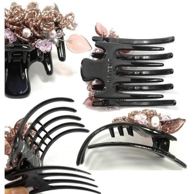 ヘアクリップ 大 ビーズ パール フローラ パープル ヘアアクセサリー サイド バンスクリップ ヘアアレンジ ヘアアクセサリー 3442pu Viviva Beauty And Accessory 通販 Yahoo ショッピング