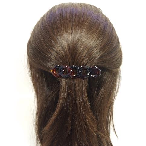 ヘアクリップ 2個セット 9cm チェーン フラッシュ ストッパー付