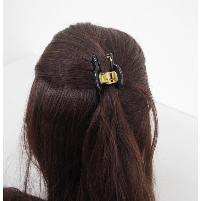 ヘアクリップ 小サイズ バイカラー フランス製 バンスクリップ ヘア