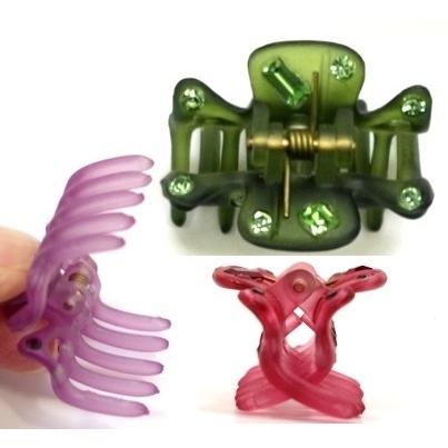 フランス製 ミニ バンスクリップ フロストカラー スワロフスキー