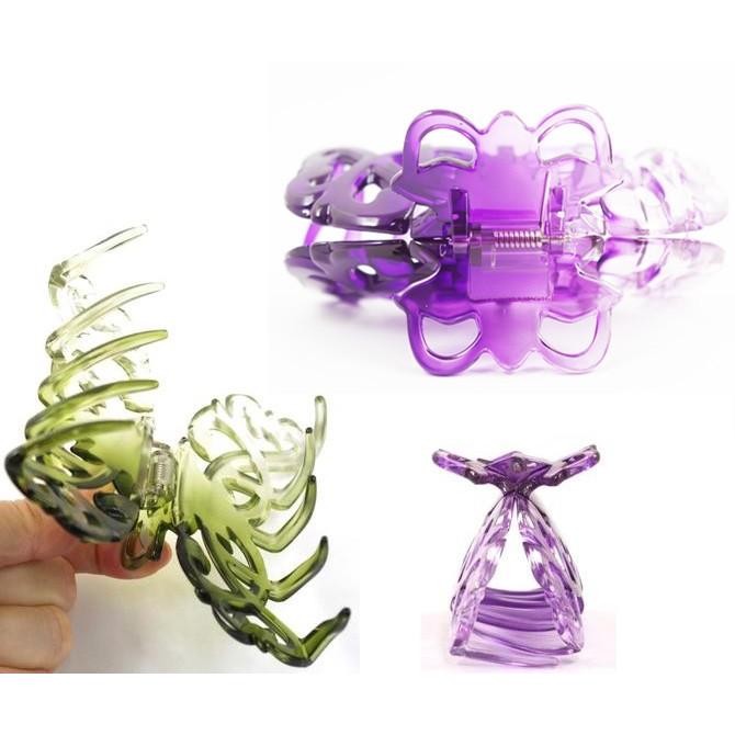 バンスクリップ 大 Mucha まとめ髪 グラデーション ヘアアクセサリー ヘアクリップ 透かし模様 透明 レビューで送料無料 グラデーション