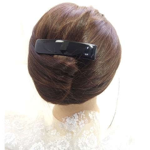 フランス製 バレッタ 約11cm 幅広 長方形 フラット シンプル 大きい 髪